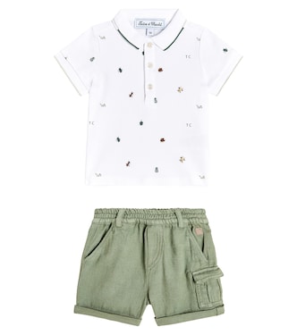 Set de polo y shorts de algodón | Tartine et Chocolat