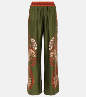 Bedruckte Palazzo-Hose aus Seiden-Twill | La DoubleJ