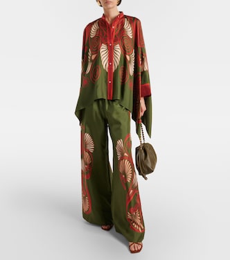 Pantaloni a palazzo in twill di seta | La DoubleJ