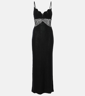 Tara crochet-trimmed cotton maxi dress | Staud