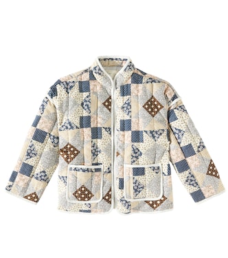 Chaqueta de mezcla de lino con patchwork | Rylee + Cru