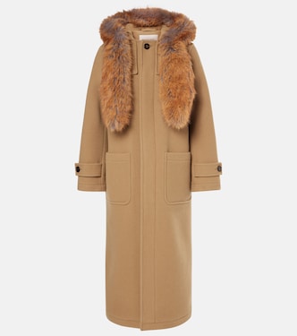 Abrigo de lana con pelo sintético | Burberry
