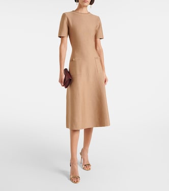 Vestido midi de mezcla de lana | Oscar de la Renta