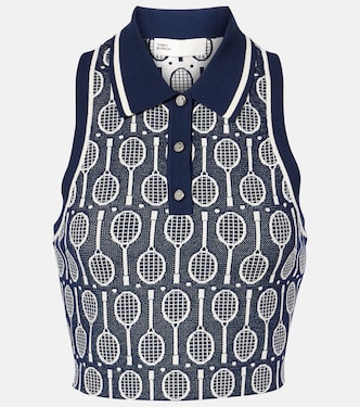 Polo cropped en intarsia | Tory Sport