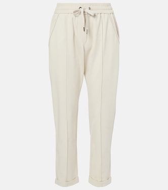 Cropped-Jogginghose aus Baumwoll-Jersey | Brunello Cucinelli
