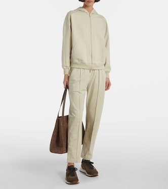 Pantalones deportivos cropped de jersey | Brunello Cucinelli