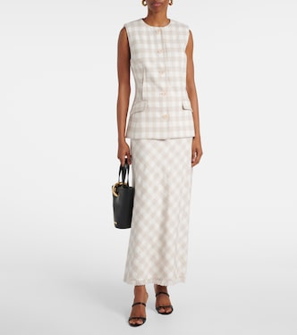 Noelle checked maxi skirt | Simkhai