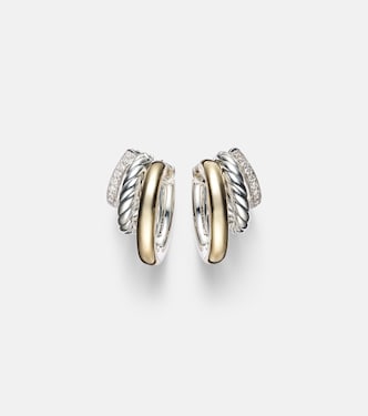 Boucles d'oreilles DY Mercer® en or 18 ct et argent sterling et diamants | David Yurman