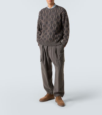 Basketweave-knit camel hair sweater | Giorgio Armani