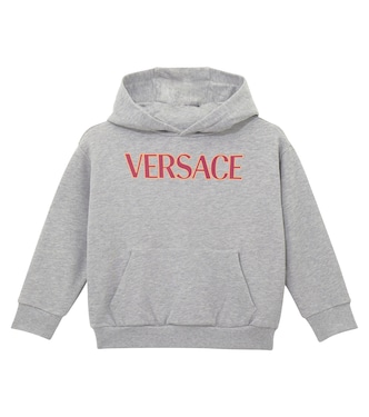 Logo cotton jersey hoodie | Versace Kids