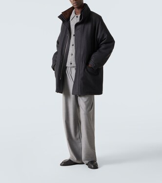 Padded wool flannel coat | Auralee