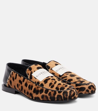 Label leopard-print pony hair loafers | Givenchy