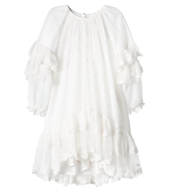 Embroidered tiered dress | Chloé Kids