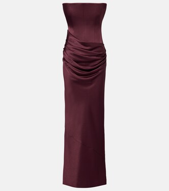 Draped crêpe satin corset gown | Alex Perry