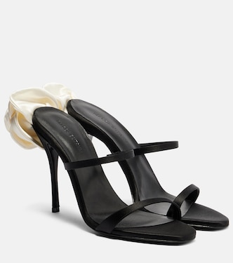 Floral-appliqué satin sandals | Magda Butrym