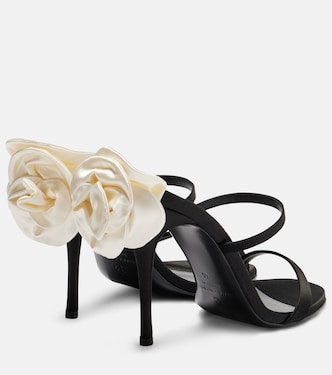 Sandalias de satén con apliques florales | Magda Butrym
