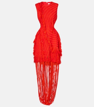 Fringed open-back maxi dress | Xu Zhi