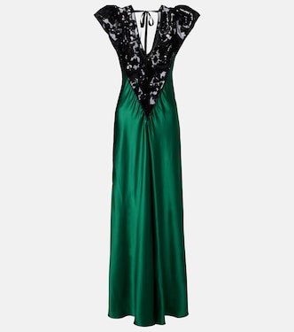 Sequined lace-trimmed silk gown | Rodarte