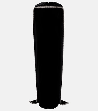 Caped embellished velvet gown | Roland Mouret