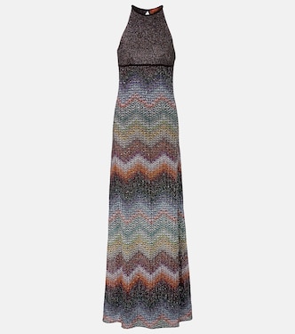 Zig Zag halterneck lamé maxi dress | Missoni