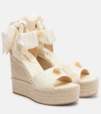 Espadrillas 120 in pelle con zeppa | Versace
