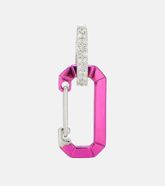 Chiara 18kt white gold and sterling silver single earring with diamonds | Eéra