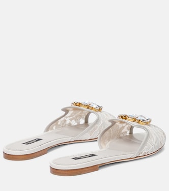 Mules Bianca en dentelle à ornements | Dolce&Gabbana