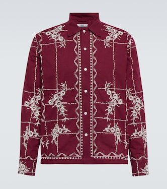 Camisa Bordeaux Trellis de algodón | Bode