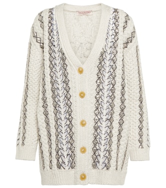 Sequin-embellished wool-blend cardigan | Valentino