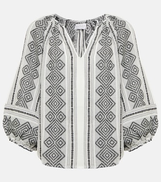 Louise printed cotton blouse | Velvet