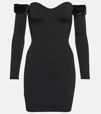 Josee faux fur-trimmed minidress | Staud