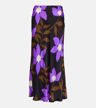 Falda midi Kaiya de satén estampada | Velvet