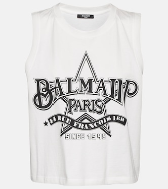 Crop top de jersey de algodón | Balmain