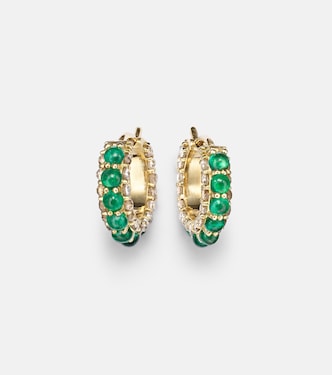 Orecchini in oro 18kt con smeraldi e diamanti | Ileana Makri