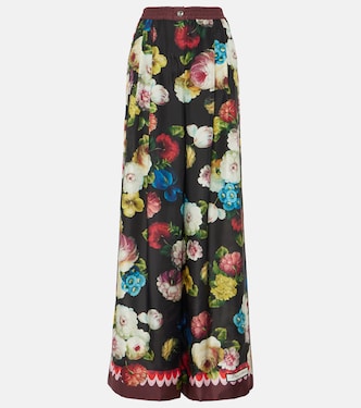 Weite High-Rise-Hose aus Seide | Dolce&Gabbana