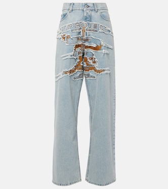 Jeans a gamba larga e vita alta con logo | Y/Project