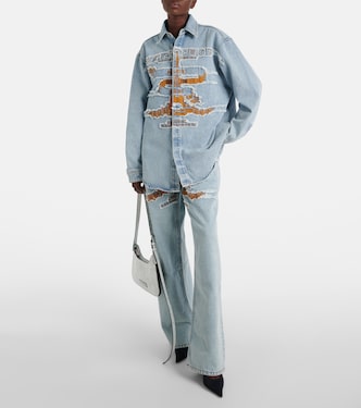 Jeans a gamba larga e vita alta con logo | Y/Project