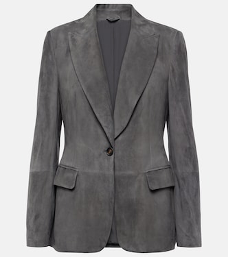 Single-breasted suede blazer | Brunello Cucinelli