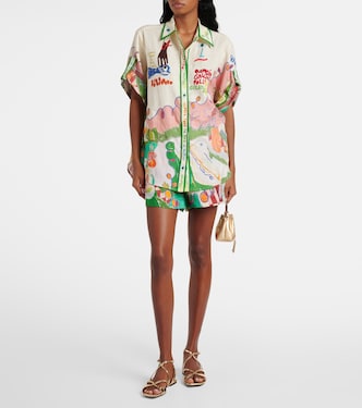 Camisa Nadia de lino estampada | Alémais