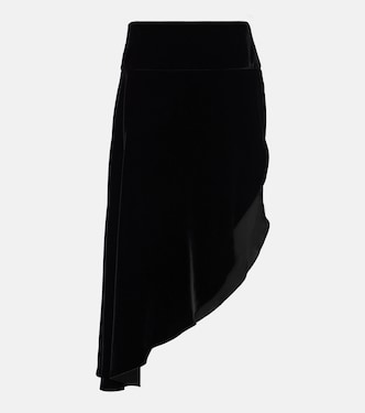 Falda midi asimétrica de terciopelo | Alaïa