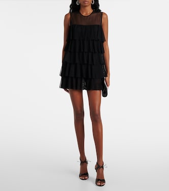 Ruffled semi-sheer gown | Norma Kamali