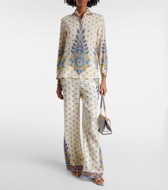 Pantalones rectos de tiro alto estampados | Etro