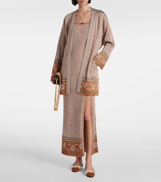 Cárdigan envolvente de lamé en jacquard | Valentino