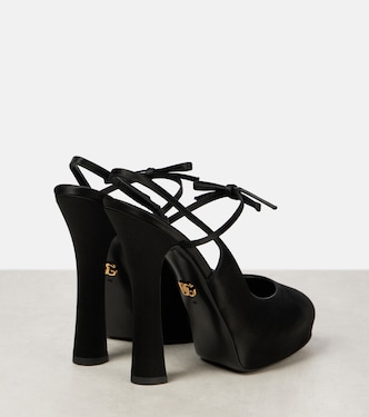Pumps slingback Vally in raso con plateau | Dolce&Gabbana
