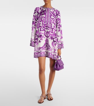Miniabito Majolica in twill di seta | Dolce&Gabbana