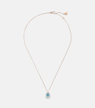 Nudo Mini 18kt rose gold pendant necklace with topaz and diamonds | Pomellato