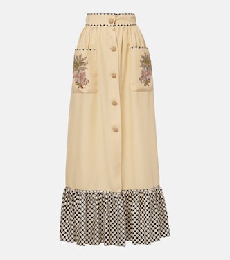 Falda larga Plus De Pois bordada | Valentino