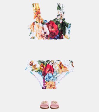 Floral ruffled bikini | Dolce&Gabbana Kids