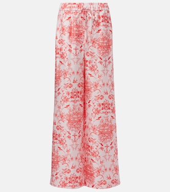 Pantalones anchos de seda estampados | McQueen