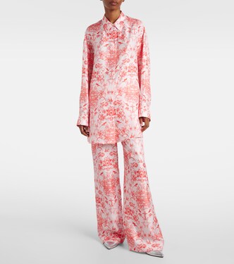 Printed silk wide-leg pants | McQueen